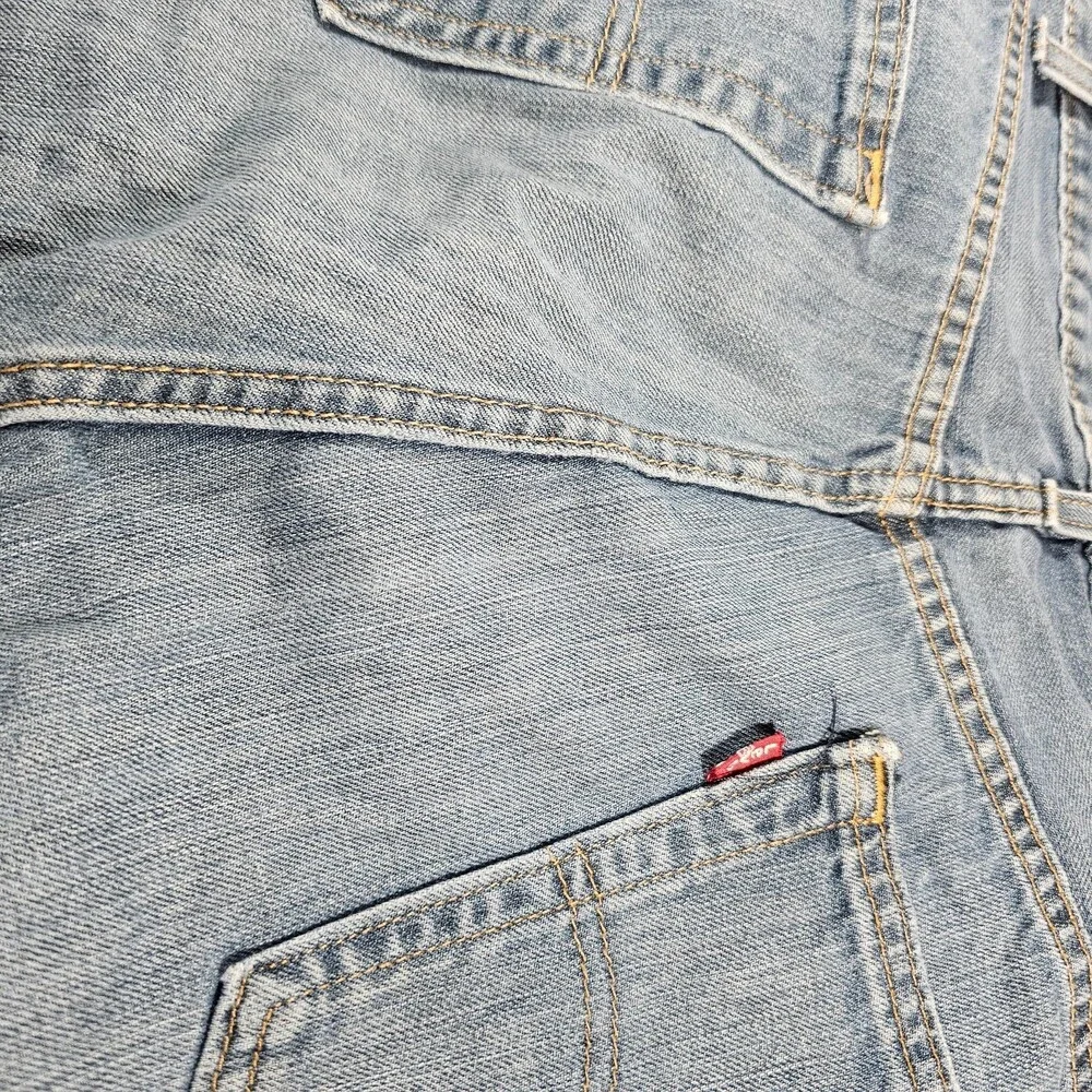 Men's Levi 559 W44L30 Relaxed Straight Fit Distressed Blue Jeans Medium Wash